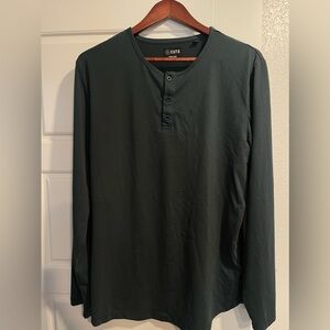 Men’s Cuts Long Sleeve Curve Hem Henley